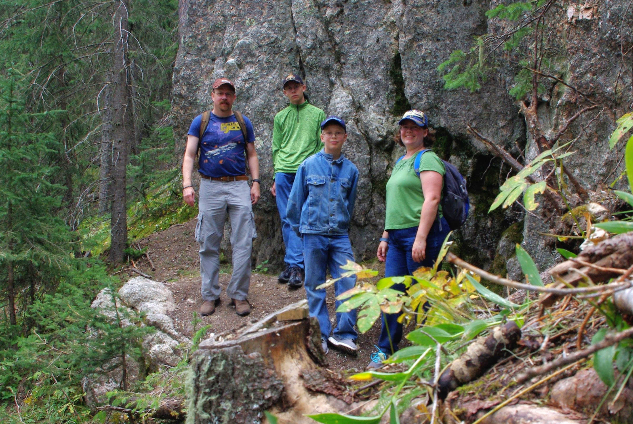 Diane and family hiking