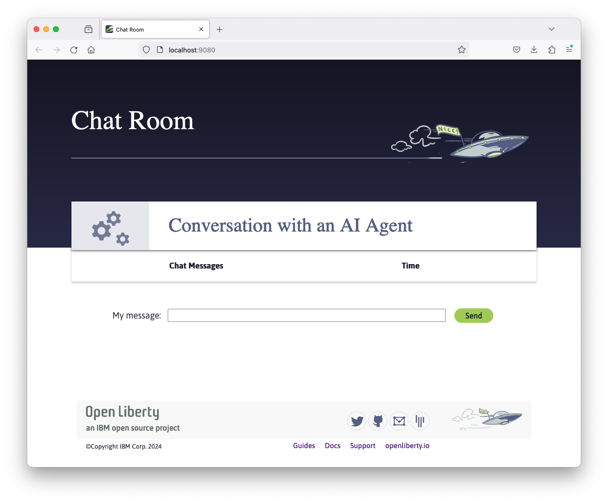 Chat Room of LangChain4j Jakarta EE and MicroProfile example