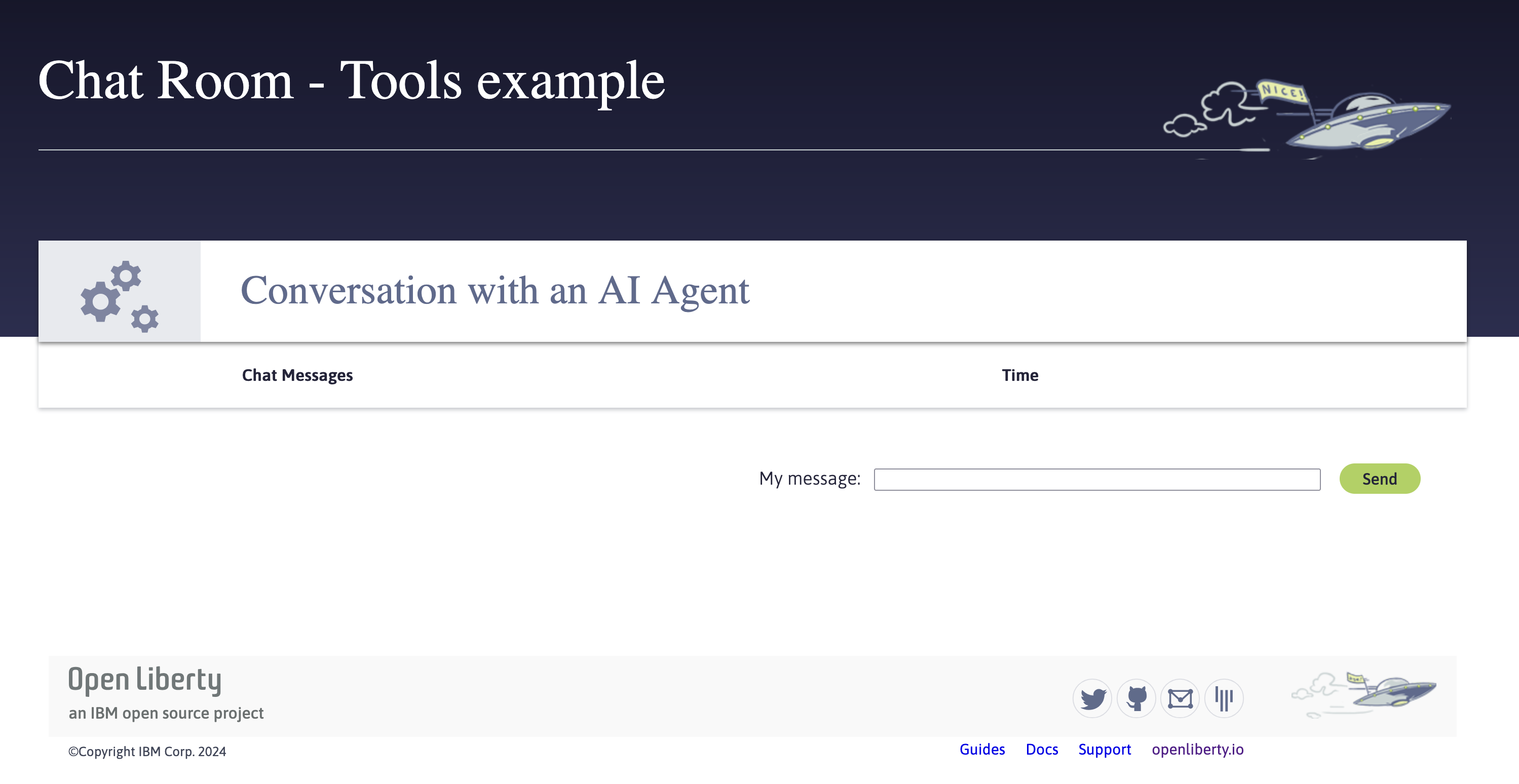 Chat room of LangChain4j Jakarta EE and MicroProfile example