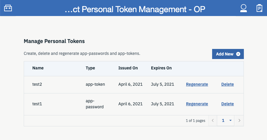 ui oidc personalToken